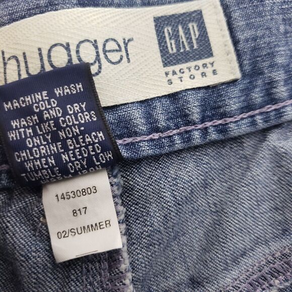 Vtg Gap Womens Skirt Size 8 Hip Hugger Stretch Blue Denim Short Mini Pockets - Picture 5 of 5